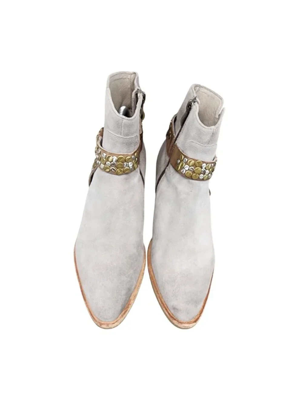 Antelope Shoes Womens Size EU 38 US 7 Gray Suede Side Zip Ankle Boots *Read*